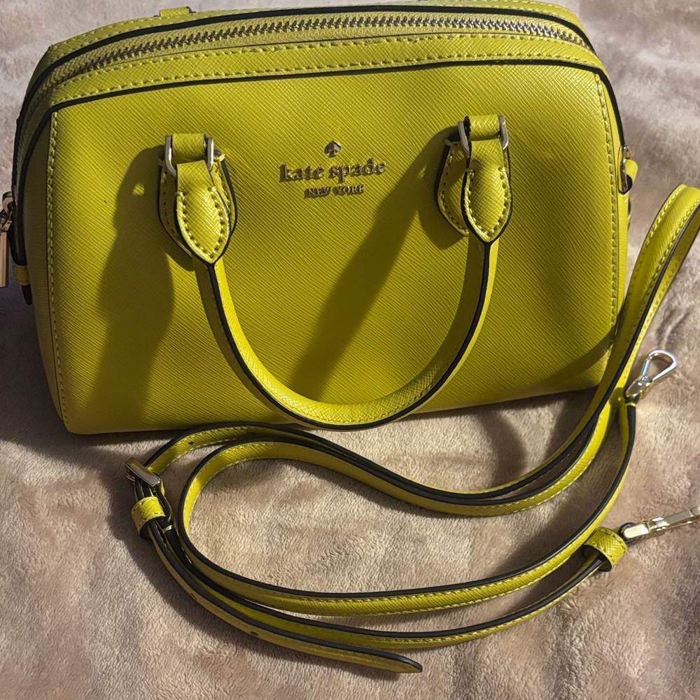 Kate Spade Madison Saffiano Leather Duffle Crossbody - Lime Slice